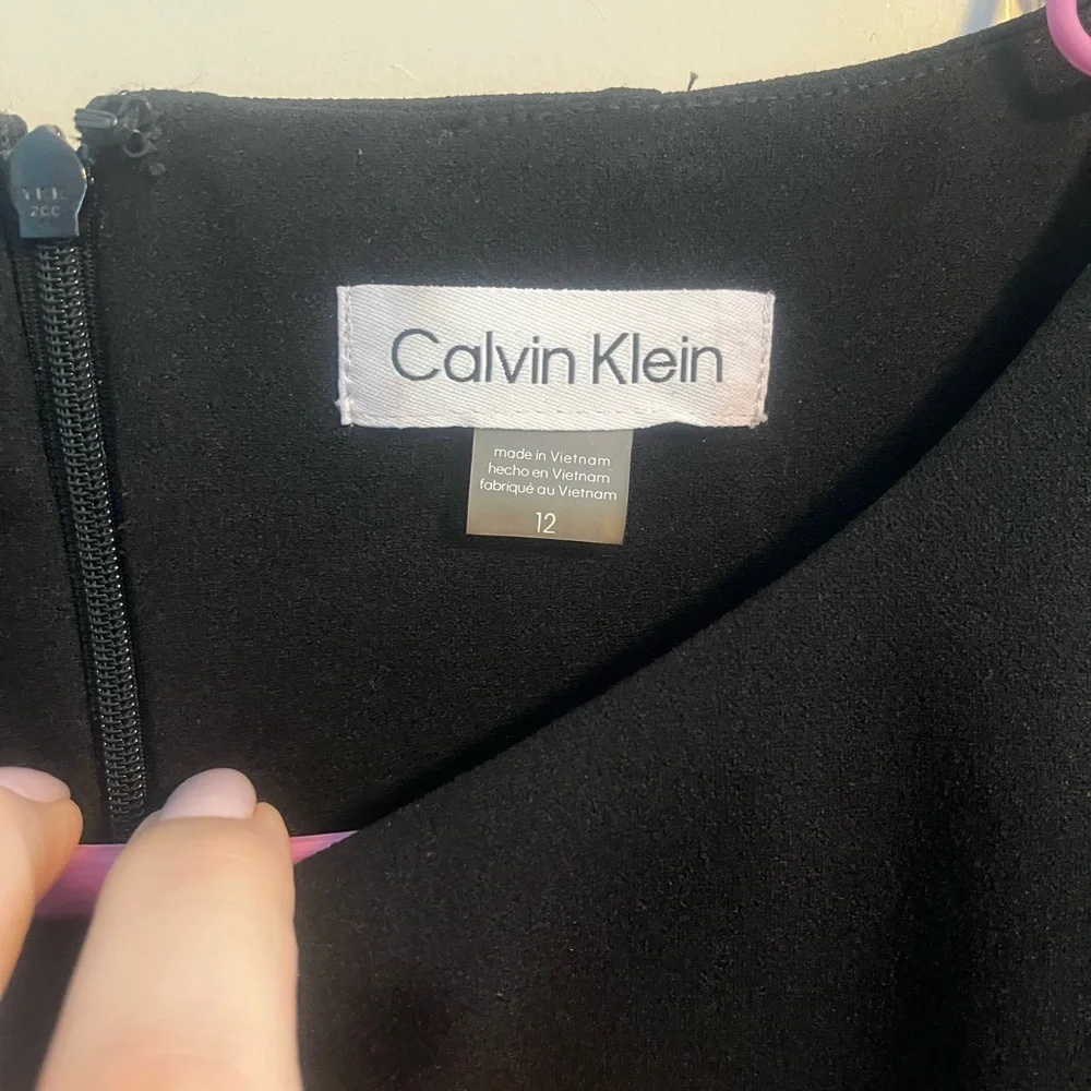 Calvin Klein Black Ruffled Cap Sleeve Mini Dress - Picture 2 of 2